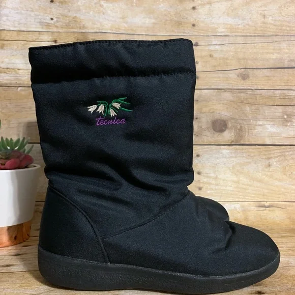 Tecnica women 6.5 snow boots embroidered floral vintage nylon ditzy pull on - Picture 7 of 7